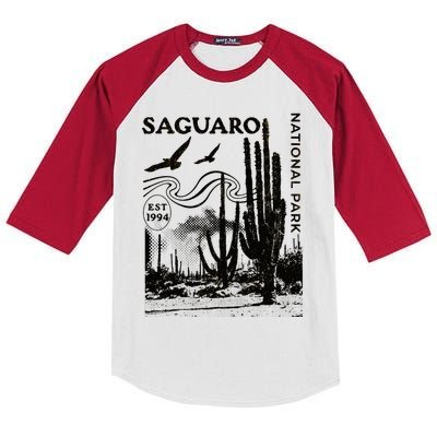 Saguaro National Park Arizona Desert Cactus Nature Outdoors Kids Colorblock Raglan Jersey