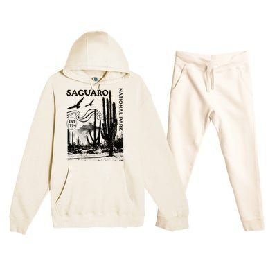 Saguaro National Park Arizona Desert Cactus Nature Outdoors Premium Hooded Sweatsuit Set