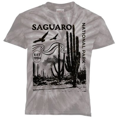 Saguaro National Park Arizona Desert Cactus Nature Outdoors Kids Tie-Dye T-Shirt