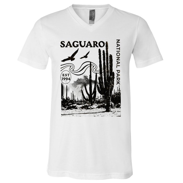 Saguaro National Park Arizona Desert Cactus Nature Outdoors V-Neck T-Shirt