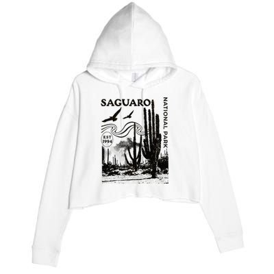 Saguaro National Park Arizona Desert Cactus Nature Outdoors Crop Fleece Hoodie