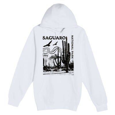 Saguaro National Park Arizona Desert Cactus Nature Outdoors Premium Pullover Hoodie