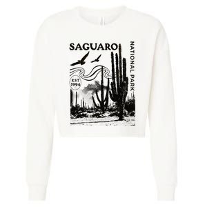 Saguaro National Park Arizona Desert Cactus Nature Outdoors Cropped Pullover Crew