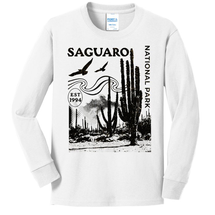 Saguaro National Park Arizona Desert Cactus Nature Outdoors Kids Long Sleeve Shirt