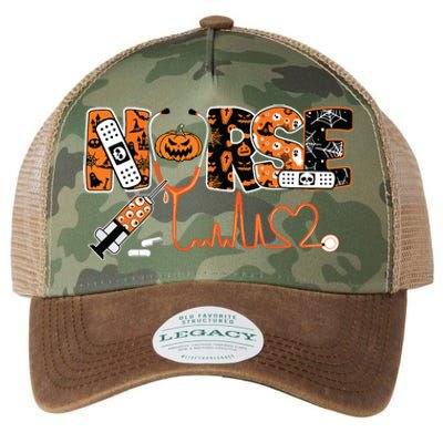 Spooky Nurse Pumpkin Halloween Costume Rn Cna Legacy Tie Dye Trucker Hat