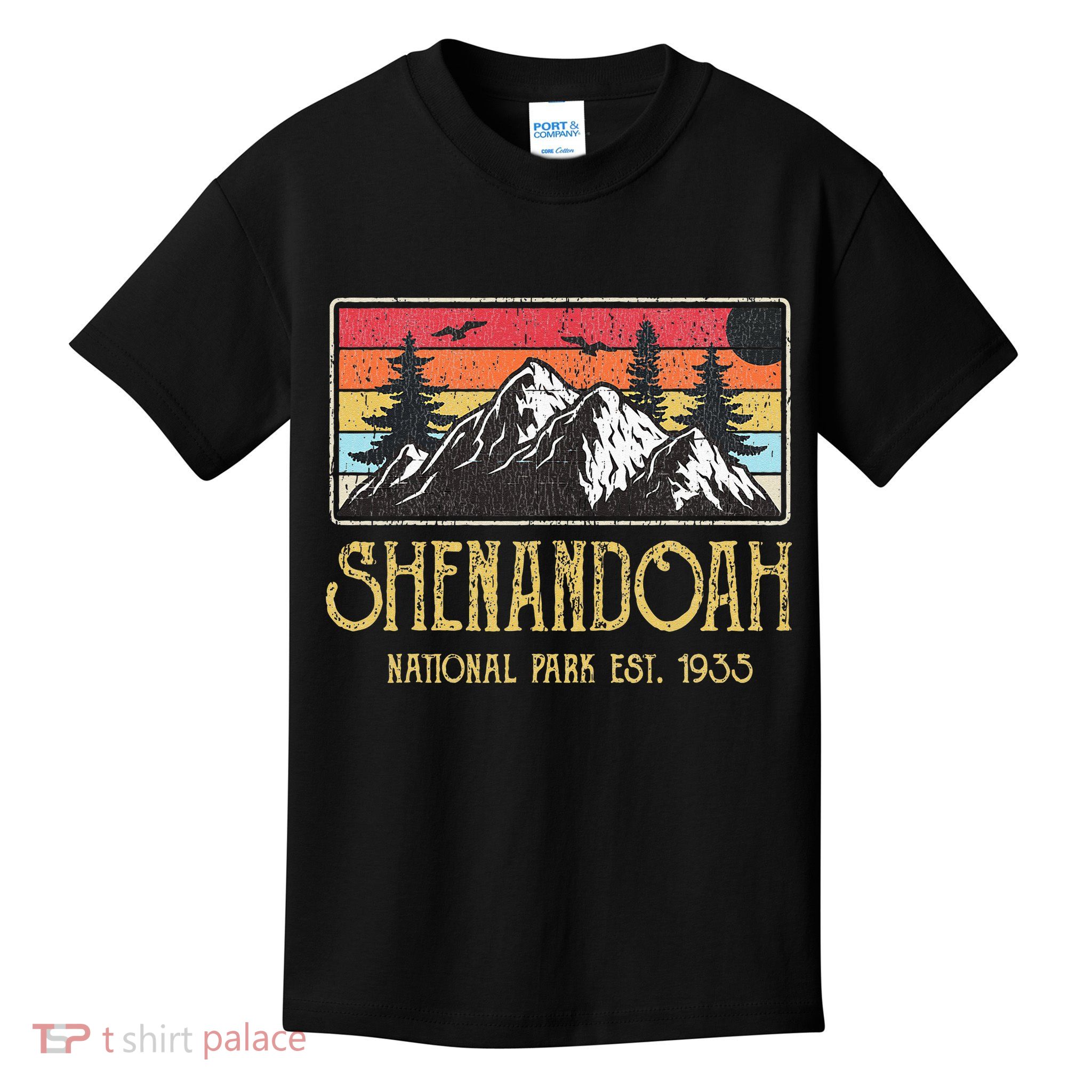 Shenandoah National Park Vintage Mountain Virginia Vacation Kids T-Shirt