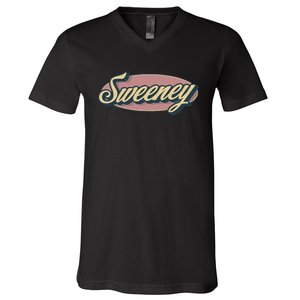 Sweeney Name Personalized V-Neck T-Shirt