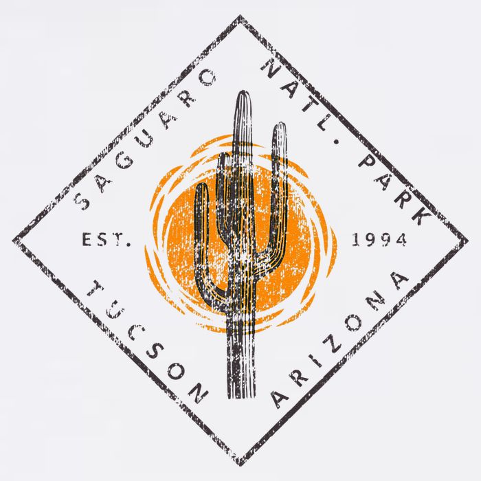 Saguaro National Park Tucson Arizona Cactus Art Vintage Doggie Tank