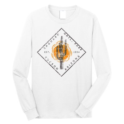 Saguaro National Park Tucson Arizona Cactus Art Vintage Long Sleeve Shirt