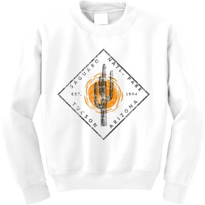 Saguaro National Park Tucson Arizona Cactus Art Vintage Kids Sweatshirt