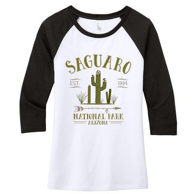 Saguaro National Park Arizona Tourist Souvenir Women's Tri-Blend 3/4-Sleeve Raglan Shirt