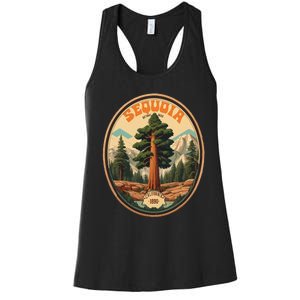 Sequoia National Park Tree Illustration Hiking Women's Racerback Tank