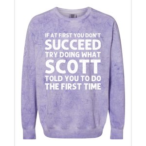 Scott Name Personalized Funny Christmas Joke If At First You Dont Succeed Colorblast Crewneck Sweatshirt