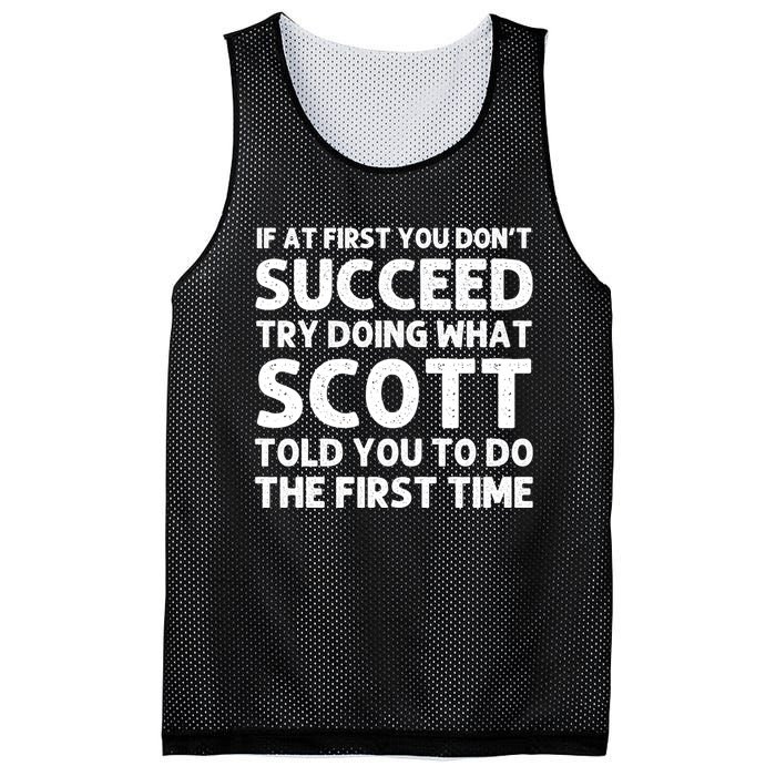 Scott Name Personalized Funny Christmas Joke If At First You Dont Succeed Mesh Reversible Basketball Jersey Tank