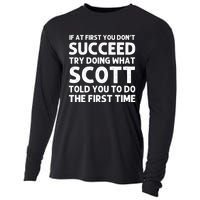 Scott Name Personalized Funny Christmas Joke If At First You Dont Succeed Cooling Performance Long Sleeve Crew