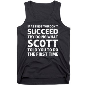 Scott Name Personalized Funny Christmas Joke If At First You Dont Succeed Tank Top