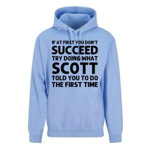 Scott Name Personalized Funny Christmas Joke If At First You Dont Succeed Unisex Surf Hoodie