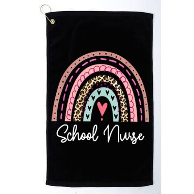 School Nurse Rainbow Leopard Back To School Appreciation Platinum Collection Golf Towel