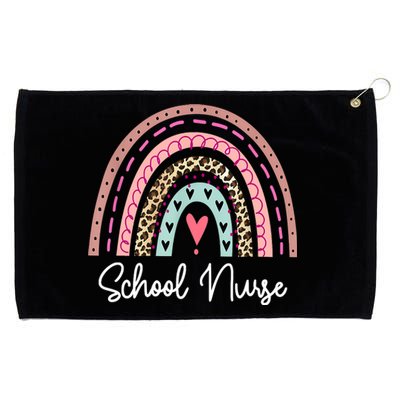 School Nurse Rainbow Leopard Back To School Appreciation Grommeted Golf Towel