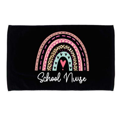 School Nurse Rainbow Leopard Back To School Appreciation Microfiber Hand Towel