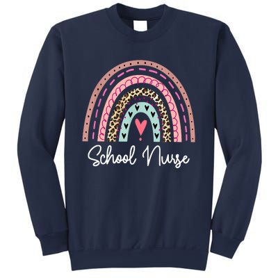 School Nurse Rainbow Leopard Back To School Appreciation Sweatshirt