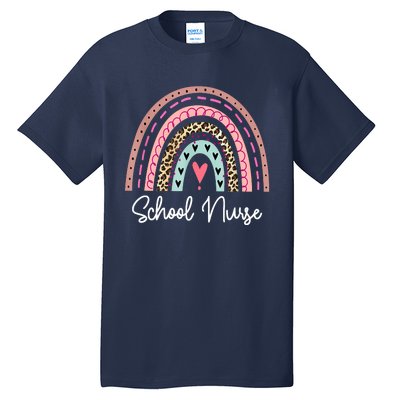 School Nurse Rainbow Leopard Back To School Appreciation Tall T-Shirt