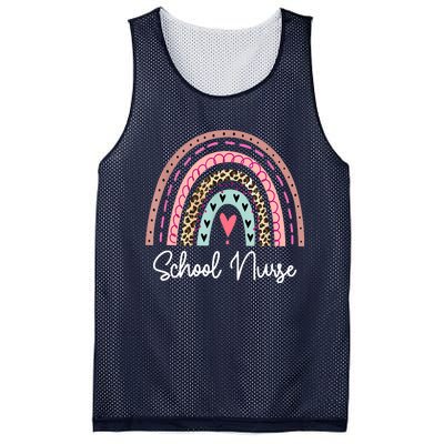 School Nurse Rainbow Leopard Back To School Appreciation Mesh Reversible Basketball Jersey Tank