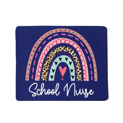 School Nurse Rainbow Leopard Back To School Appreciation Mousepad