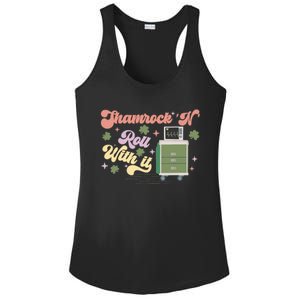 Shamrock N Roll With It Funny ICU Nurse St Patricks Day Ladies PosiCharge Competitor Racerback Tank