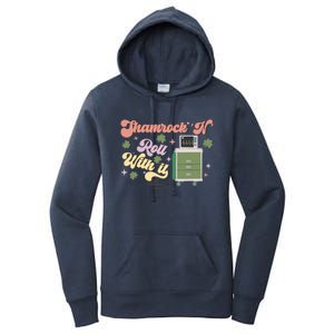 Shamrock N Roll With It Funny ICU Nurse St Patricks Day Women's Pullover Hoodie