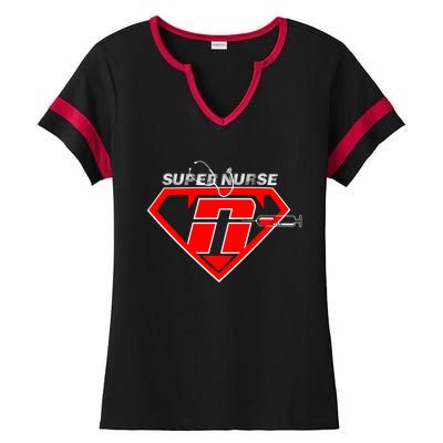 Super Nurse Rn Icu Cna Nurses Are Superheroes Nursing Power Cute Gift Ladies Halftime Notch Neck Tee