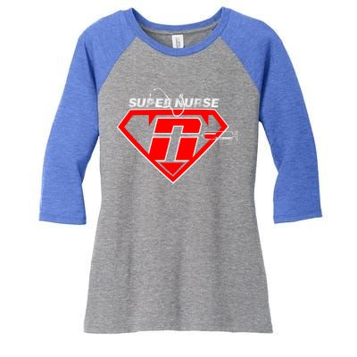 Super Nurse Rn Icu Cna Nurses Are Superheroes Nursing Power Cute Gift Women's Tri-Blend 3/4-Sleeve Raglan Shirt