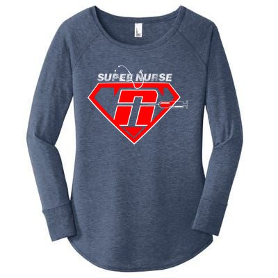 Super Nurse Rn Icu Cna Nurses Are Superheroes Nursing Power Cute Gift Women's Perfect Tri Tunic Long Sleeve Shirt