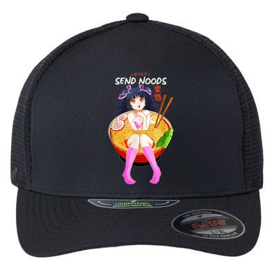 Send Noods Ramen Noodle Bowl Anime Flexfit Unipanel Trucker Cap