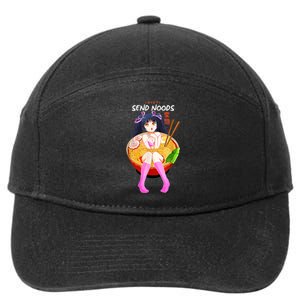 Send Noods Ramen Noodle Bowl Anime 7-Panel Snapback Hat