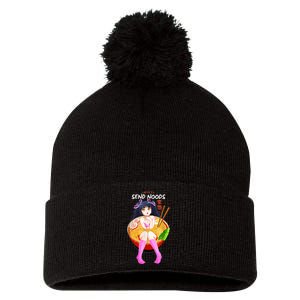 Send Noods Ramen Noodle Bowl Anime Pom Pom 12in Knit Beanie