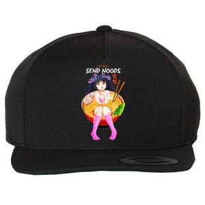 Send Noods Ramen Noodle Bowl Anime Wool Snapback Cap