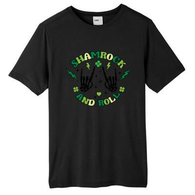 Shamrock N Roll Rock On Skeleton Hand Music Cute Gift Tall Fusion ChromaSoft Performance T-Shirt