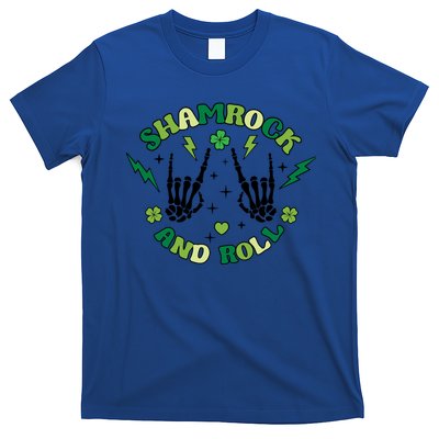 Shamrock N Roll Rock On Skeleton Hand Music Cute Gift T-Shirt