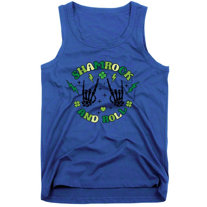 Shamrock N Roll Rock On Skeleton Hand Music Cute Gift Tank Top