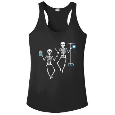 Skeletons Nurse Rn Cna Healthcare Worker Halloween Costume Gift Ladies PosiCharge Competitor Racerback Tank