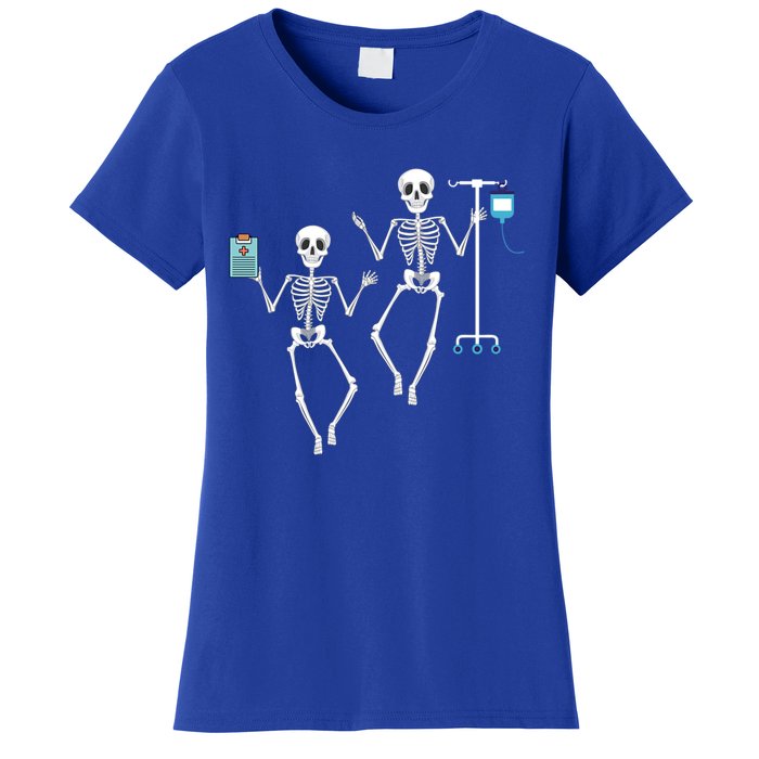 Skeletons Nurse Rn Cna Healthcare Worker Halloween Costume Gift Women's T-Shirt