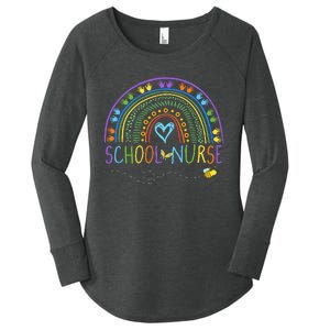 School Nurse Rainbow with Little Hands School Nurse Women's Perfect Tri Tunic Long Sleeve Shirt