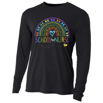 School Nurse Rainbow with Little Hands School Nurse Cooling Performance Long Sleeve Crew