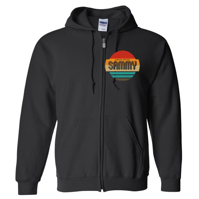 Sammy Name Retro Vintage Sunset Limited Edition Full Zip Hoodie