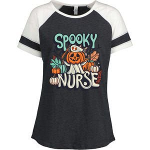 Spooky Nurse Enza Ladies Jersey Colorblock Tee