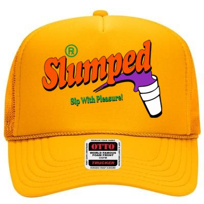 Slumpedboyz Newport Slumped Sip With Pleasure High Crown Mesh Back Trucker Hat