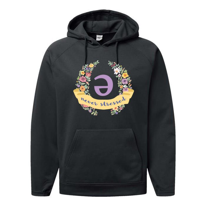 Schwa (Never Stressed) Floral Performance Fleece Hoodie