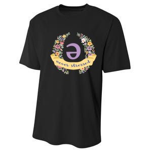 Schwa (Never Stressed) Floral Performance Sprint T-Shirt