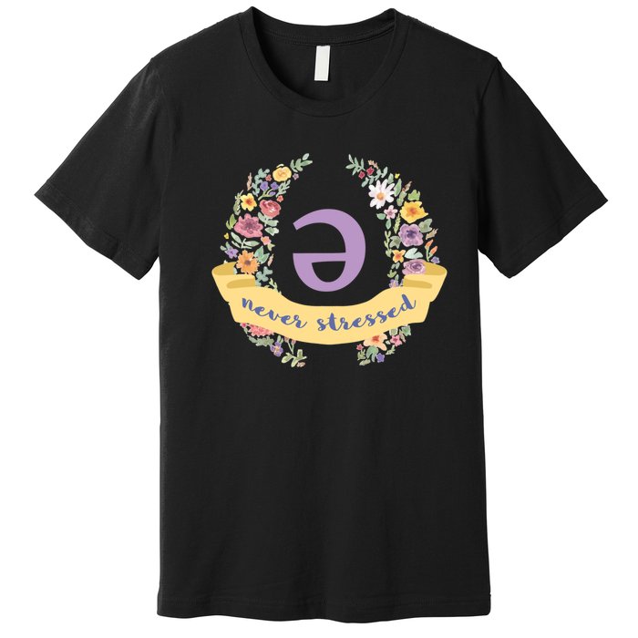 Schwa (Never Stressed) Floral Premium T-Shirt